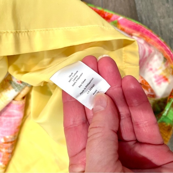 Talbots Colorful Floral Watercolor Print V-Neck Shift Dress Lined Size 8 Spring - Picture 12 of 12